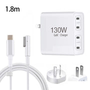 GaN 130W 4-Port USB-C PD65W / PD30W Multi Port Type-C Charger with  1.8m Type-C to MagSafe 1 / L Header Data Cable US / AU Plug
