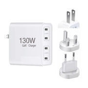 GaN 130W 4-Port USB-C PD65W / PD30W Multi Port Type-C Charger with  1.8m Type-C to MagSafe 1 / L Header Data Cable US / EU / UK Plug