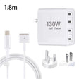 GaN 130W 4-Port USB-C PD65W / PD30W Multi Port Type-C Charger with  1.8m Type-C to MagSafe 2 / T Header Data Cable US / UK Plug - Cable & Adapter by PMC Jewellery | Online Shopping South Africa | PMC Jewellery | Buy Now Pay Later Mobicred