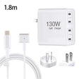 GaN 130W 4-Port USB-C PD65W / PD30W Multi Port Type-C Charger with  1.8m Type-C to MagSafe 2 / T Header Data Cable US / AU Plug - Cable & Adapter by PMC Jewellery | Online Shopping South Africa | PMC Jewellery | Buy Now Pay Later Mobicred
