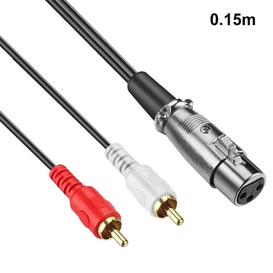 JUNSUNMAY 2 RCA Male to XLR Female Stereo Audio Cable, Cable Length:0.15m - RCA Cable by JUNSUNMAY | Online Shopping South Africa | PMC Jewellery | Buy Now Pay Later Mobicred