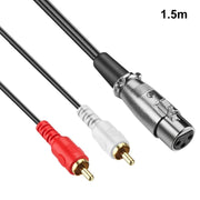 JUNSUNMAY 2 RCA Male to XLR Female Stereo Audio Cable, Cable Length:1.5m