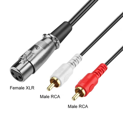 JUNSUNMAY 2 RCA Male to XLR Female Stereo Audio Cable, Cable Length:3m - RCA Cable by JUNSUNMAY | Online Shopping South Africa | PMC Jewellery | Buy Now Pay Later Mobicred