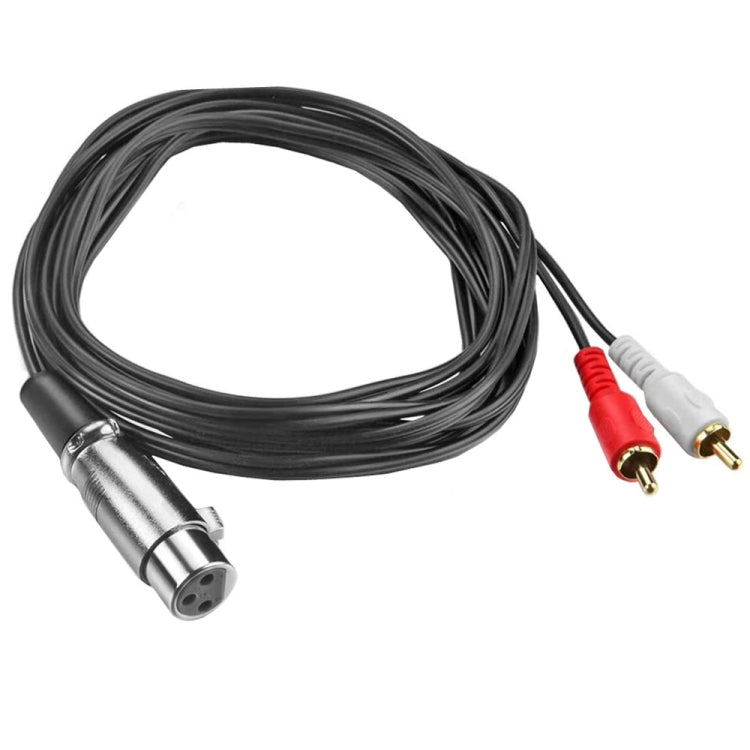JUNSUNMAY 2 RCA Male to XLR Female Stereo Audio Cable, Cable Length:3m