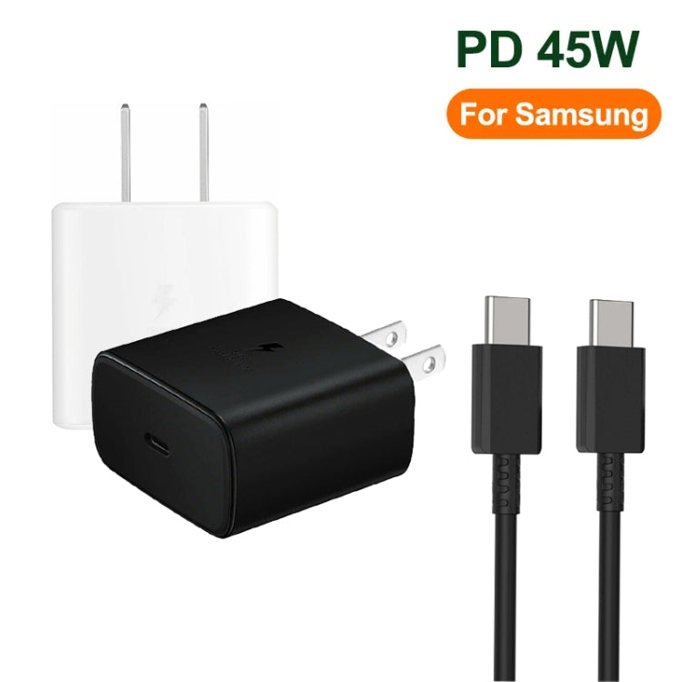 M135 45W USB-C / Type-C Port Fast Charger with 5A Type-C to Type-C Cable, US Plug(Black)