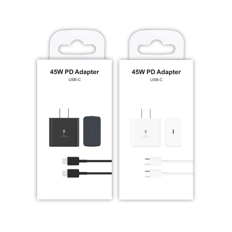 M135 45W USB-C / Type-C Port Fast Charger with 5A Type-C to Type-C Cable, US Plug(Black)