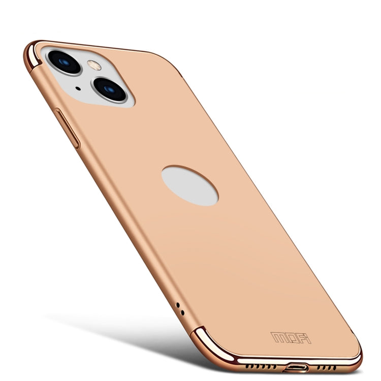 For iPhone 14 Plus MOFI Yatun Series 3 in 1 Stitching PC Phone Case(Gold) - iPhone 14 Plus Cases by MOFI | Online Shopping South Africa | PMC TechLife | Buy Now Pay Later Mobicred