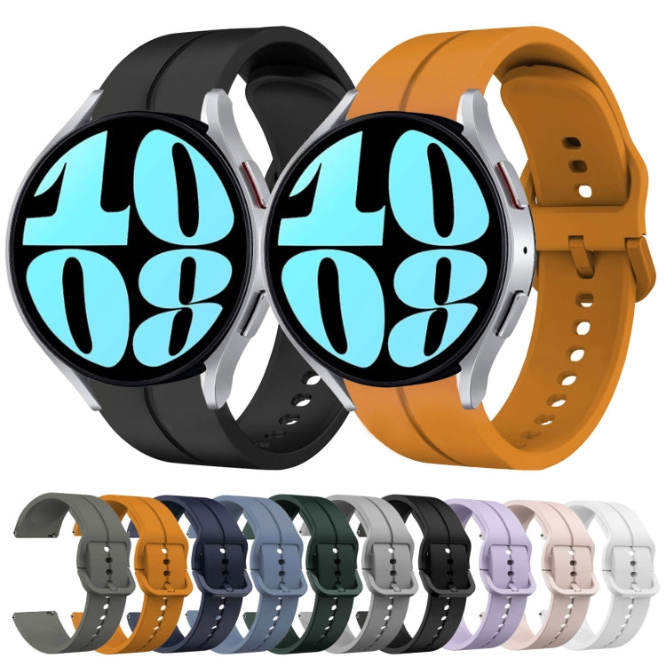 For Samsung Galaxy Watch 6 40mm 20mm Loop Silicone Watch Band(Amber Yellow) - Watch Bands by PMC TechLife | Online Shopping South Africa | PMC TechLife