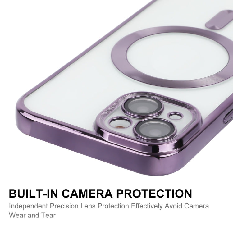 For iPhone 13 ENKAY Electroplated MagSafe Shockproof TPU Phone Case with Lens Film(Pink) - iPhone 13 Cases by ENKAY | Online Shopping South Africa | PMC TechLife | Buy Now Pay Later Mobicred