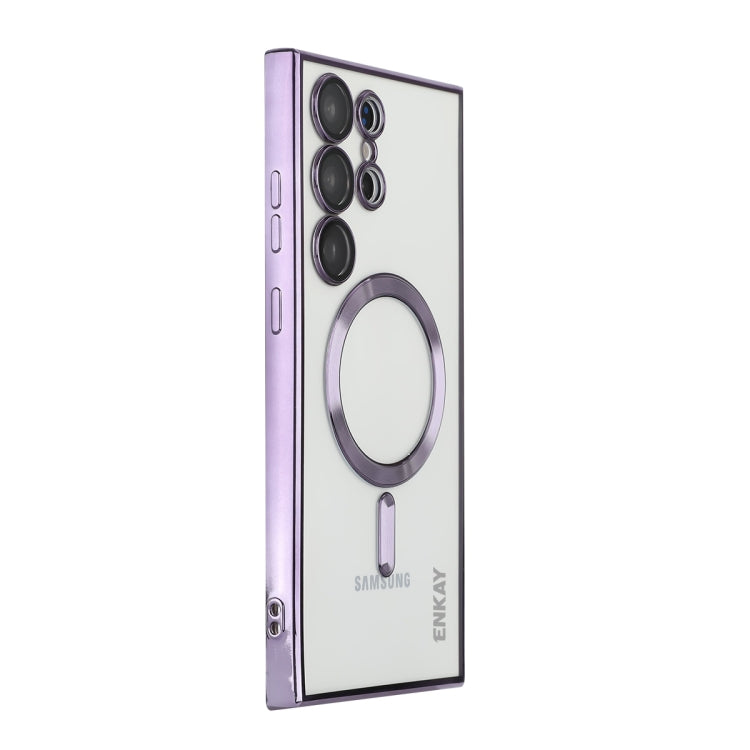 For Samsung Galaxy S23 Ultra 5G ENKAY Electroplated MagSafe Shockproof TPU Phone Case with Lens Film(Purple) - Galaxy S23 Ultra 5G Cases by ENKAY | Online Shopping South Africa | PMC TechLife