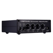 2 in 8 out Switcher Pre-Amplifier Speaker Distributor Signal Booster with Volume Control And Earphone 16-600 ohms / Monitor Function