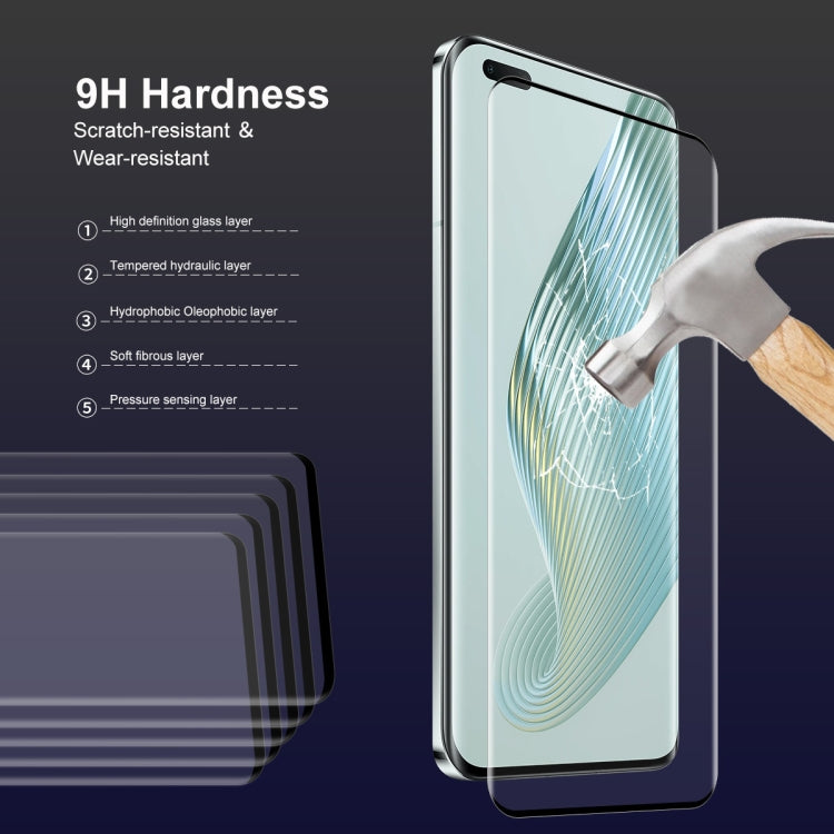 For Honor Magic5 Pro 5pcs ENKAY 3D Hot Bending Edge Glue Tempered Glass Full Film with Lens Film - Honor Tempered Glass by ENKAY | Online Shopping South Africa | PMC TechLife | Buy Now Pay Later Mobicred