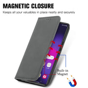 For Samsung Galaxy S24 Ultra 5G Retro Skin Feel Magnetic Leather Phone Case(Gray)