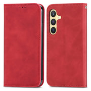 For Samsung Galaxy S25 5G Retro Skin Feel Magnetic Leather Phone Case(Red)
