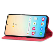 For Samsung Galaxy S25 5G Retro Skin Feel Magnetic Leather Phone Case(Red)