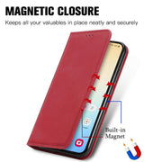 For Samsung Galaxy S25 5G Retro Skin Feel Magnetic Leather Phone Case(Red)