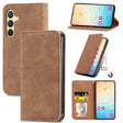 For Samsung Galaxy S25+ 5G Retro Skin Feel Magnetic Leather Phone Case(Brown) - Galaxy S25+ 5G Cases by PMC Jewellery | Online Shopping South Africa | PMC Jewellery | Buy Now Pay Later Mobicred