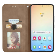 For Samsung Galaxy S25+ 5G Retro Skin Feel Magnetic Leather Phone Case(Brown)