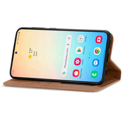 For Samsung Galaxy S25+ 5G Retro Skin Feel Magnetic Leather Phone Case(Brown)