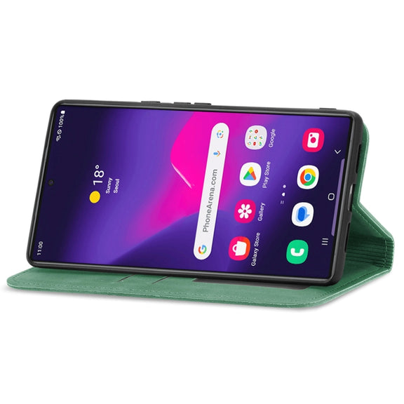 For Samsung Galaxy S25 Ultra 5G Retro Skin Feel Magnetic Leather Phone Case(Green)