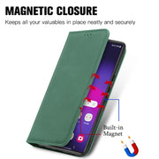 For Samsung Galaxy S25 Ultra 5G Retro Skin Feel Magnetic Leather Phone Case(Green)