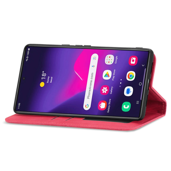 For Samsung Galaxy S25 Ultra 5G Retro Skin Feel Magnetic Leather Phone Case(Red)