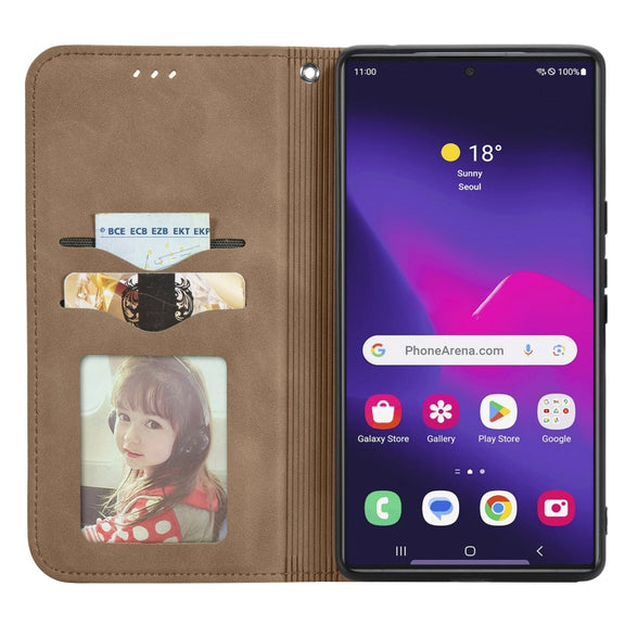 For Samsung Galaxy S25 Ultra 5G Retro Skin Feel Magnetic Leather Phone Case(Brown)