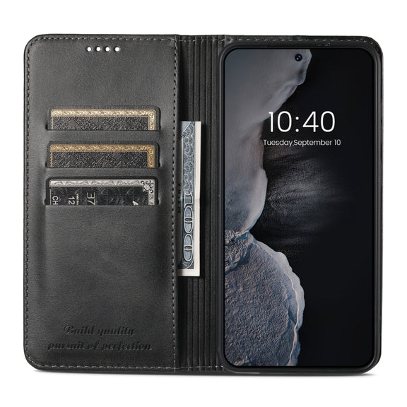 For Samsung Galaxy S24 5G Suteni Calf Texture Horizontal Flip Leather Phone Case(Black)