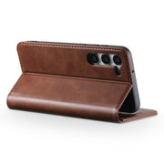 For Samsung Galaxy S24 5G Suteni Calf Texture Horizontal Flip Leather Phone Case(Brown)