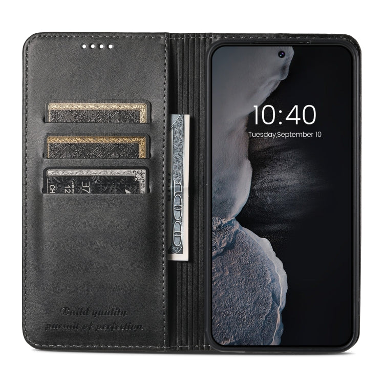 For Samsung Galaxy S24+ 5G Suteni Calf Texture Horizontal Flip Leather Phone Case(Black)