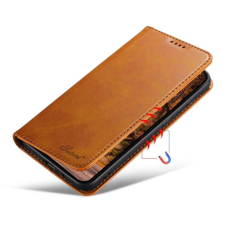 For Samsung Galaxy S24+ 5G Suteni Calf Texture Horizontal Flip Leather Phone Case(Khaki) - free shipping - PMC Jewellery - Order now!