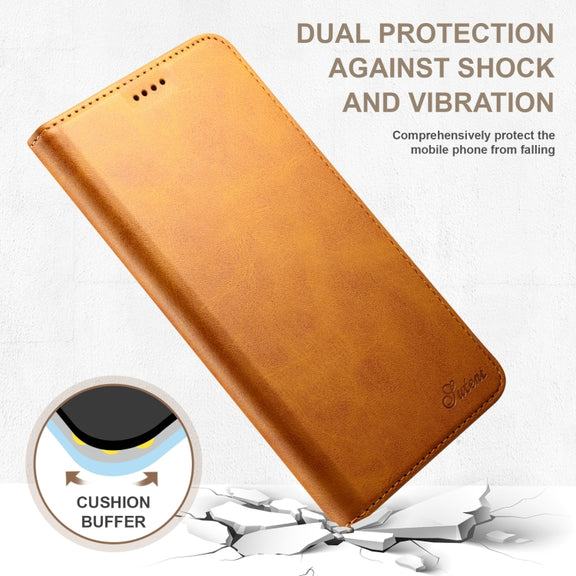 For Samsung Galaxy S24+ 5G Suteni Calf Texture Horizontal Flip Leather Phone Case(Khaki)
