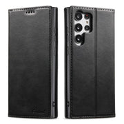 For Samsung Galaxy S25 Ultra 5G Suteni Calf Texture Horizontal Flip Leather Phone Case(Black)