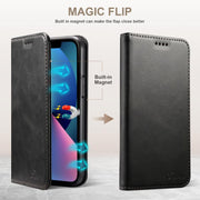 For Samsung Galaxy S25 Ultra 5G Suteni Calf Texture Horizontal Flip Leather Phone Case(Black)