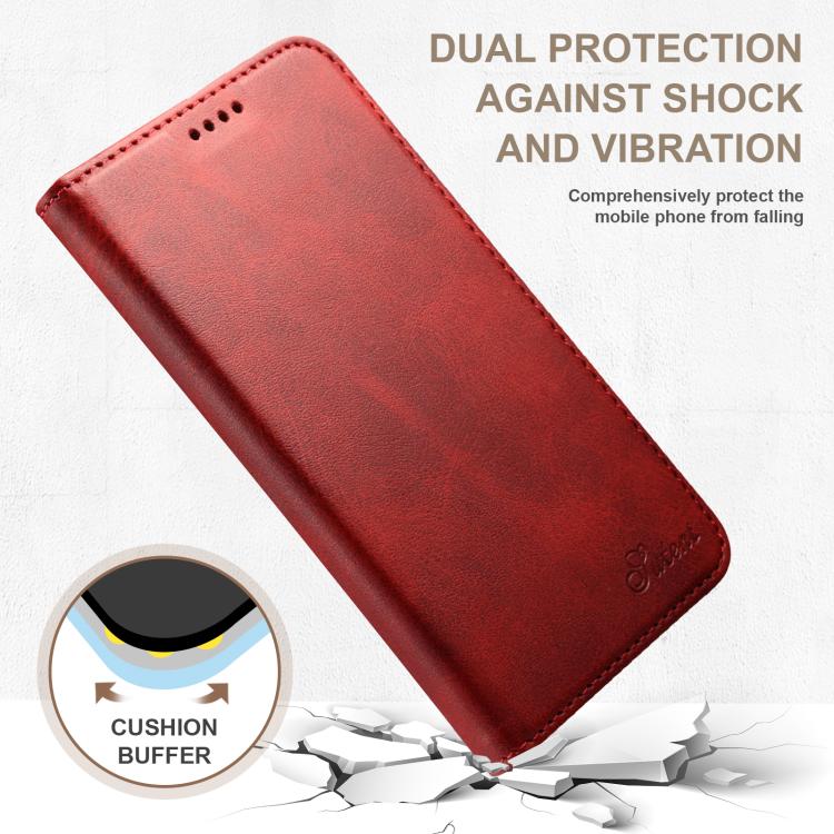 For Samsung Galaxy S25 Ultra 5G Suteni Calf Texture Horizontal Flip Leather Phone Case(Red) - Galaxy S25 Ultra 5G Cases by Suteni | Online Shopping South Africa | PMC TechLife | Buy Now Pay Later Mobicred