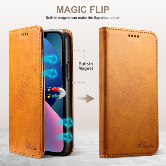 For Samsung Galaxy S25 Ultra 5G Suteni Calf Texture Horizontal Flip Leather Phone Case(Khaki)