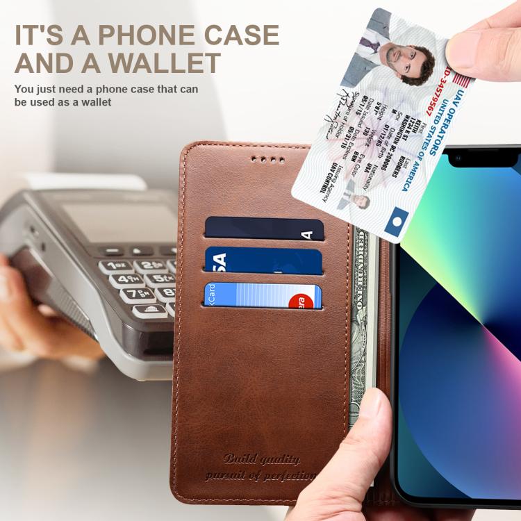 For Samsung Galaxy S25+ 5G Suteni Calf Texture Horizontal Flip Leather Phone Case(Brown) - Galaxy S25+ 5G Cases by Suteni | Online Shopping South Africa | PMC TechLife | Buy Now Pay Later Mobicred