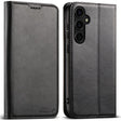 For Samsung Galaxy S25 5G Suteni Calf Texture Horizontal Flip Leather Phone Case(Black) - Galaxy S25 5G Cases by Suteni | Online Shopping South Africa | PMC TechLife | Buy Now Pay Later Mobicred