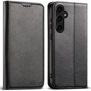 For Samsung Galaxy S25 5G Suteni Calf Texture Horizontal Flip Leather Phone Case(Black)