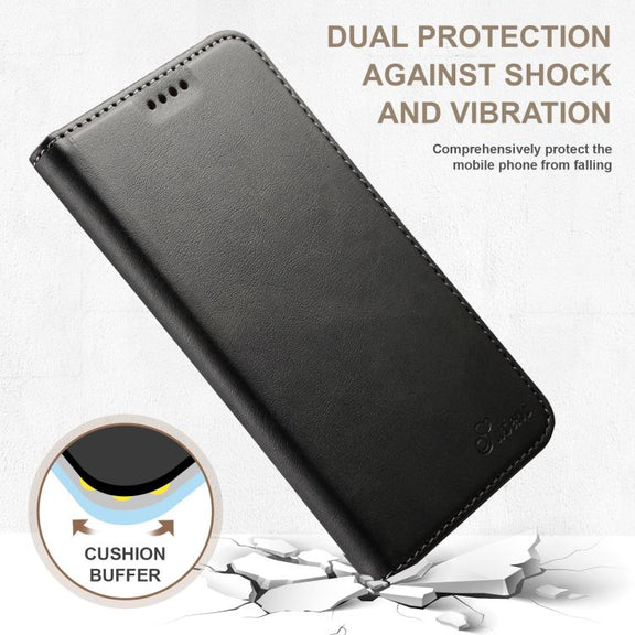 For Samsung Galaxy S25 5G Suteni Calf Texture Horizontal Flip Leather Phone Case(Black)