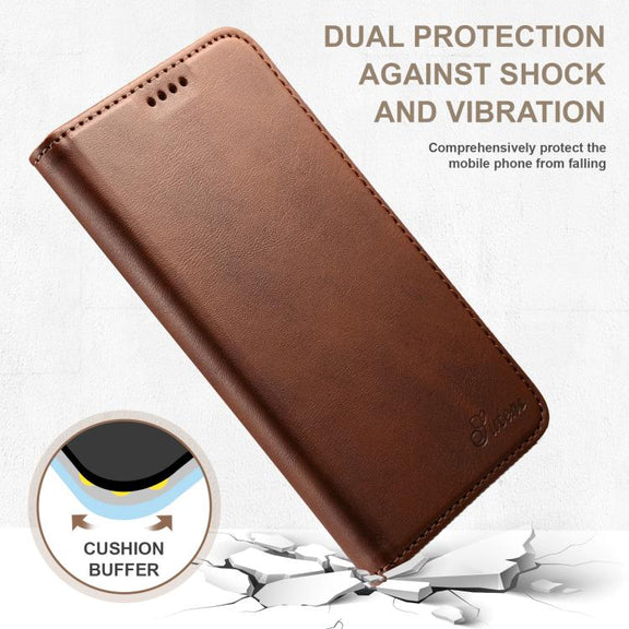 For Samsung Galaxy S25 5G Suteni Calf Texture Horizontal Flip Leather Phone Case(Brown)