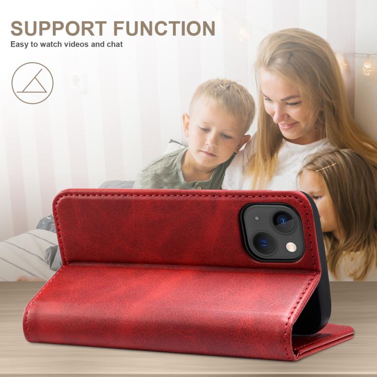 For Samsung Galaxy S25 5G Suteni Calf Texture Horizontal Flip Leather Phone Case(Red)