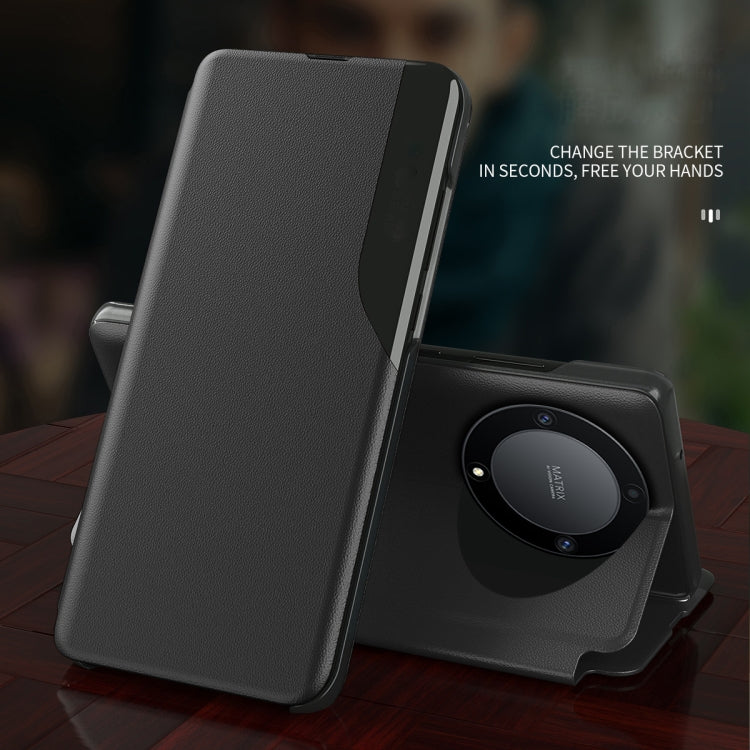 For Honor X9b Attraction Flip Holder Leather Phone Case(Blue) - Honor Cases by PMC TechLife | Online Shopping South Africa | PMC TechLife | Buy Now Pay Later Mobicred