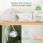 Multifunctional LED Rechargeable Outdoor Portable Tent Camping Fan(Black)