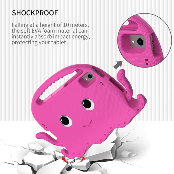 For Lenovo M10 Plus TB-X606 10.3 Octopus Style EVA PC Tablet Case(Rose Red)
