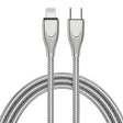 ENKAY ENK-CB128 PD 27W Type-C to 8 Pin Carbon Steel Hose Spring Fast Charging Data Cable, Length:1m(Silver) - 2 in 1 Cable by ENKAY | Online Shopping South Africa | PMC TechLife | Buy Now Pay Later Mobicred