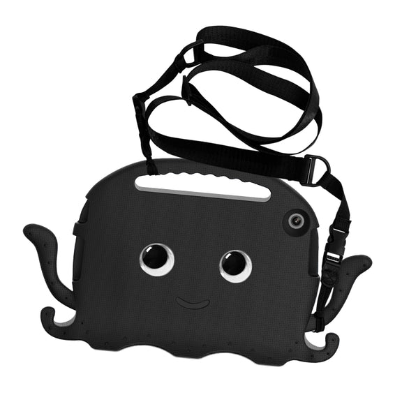 For Lenovo Tab M10 3rd Gen 10.1 TB-328 Octopus Style EVA Hybrid PC Shockproof Tablet Case with Strap(Black)