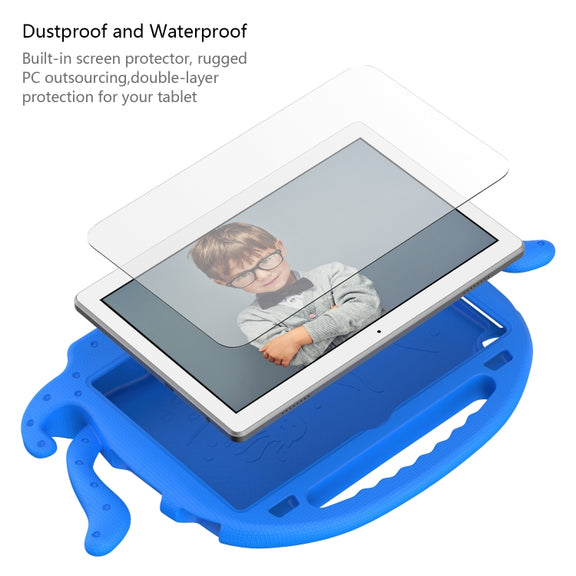 For Lenovo Tab M10 3rd Gen 10.1 TB-328 Octopus Style EVA Hybrid PC Shockproof Tablet Case with Strap(Blue)
