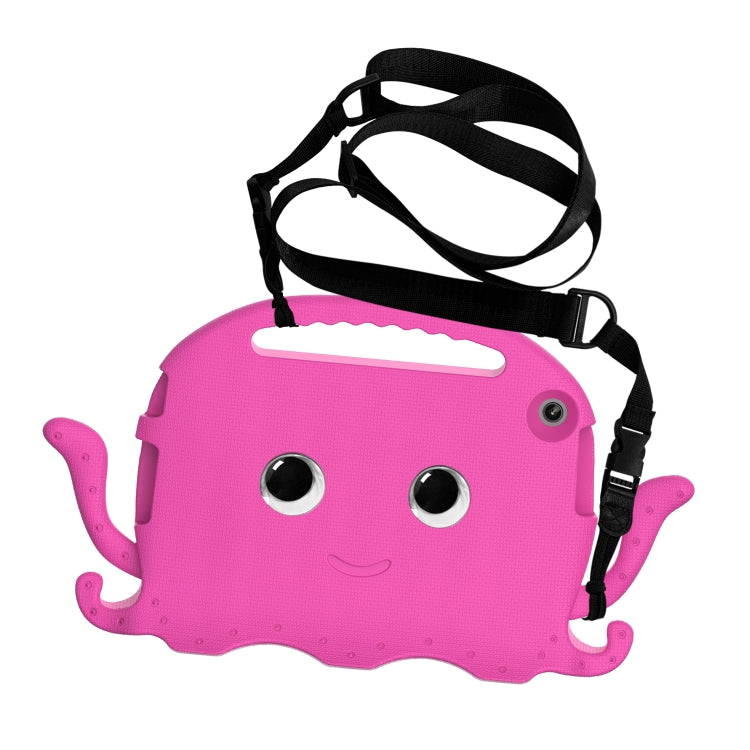 For Lenovo Tab M10 3rd Gen 10.1 TB-328 Octopus Style EVA Hybrid PC Shockproof Tablet Case with Strap(Rose Red)