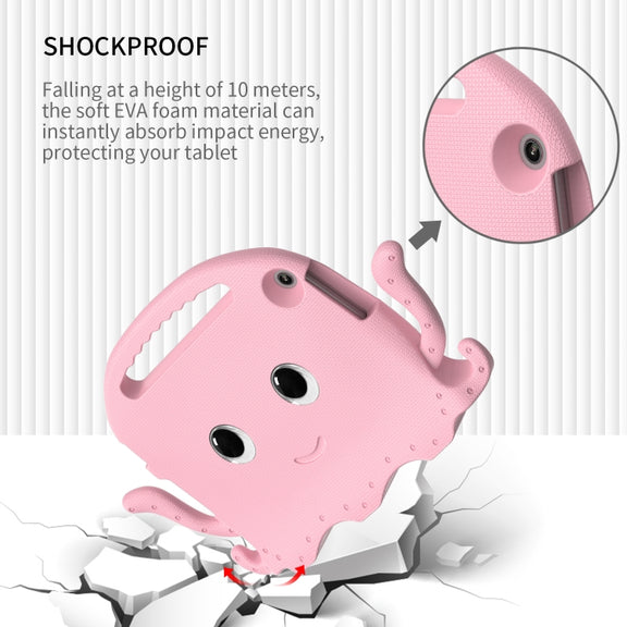 For Lenovo Tab M10 3rd Gen 10.1 TB-328 Octopus Style EVA Hybrid PC Shockproof Tablet Case with Strap(Pink)